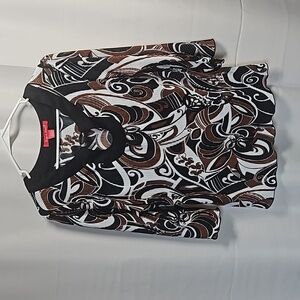 Zoey & Beth Abstract Neutral Blouse Sz XL